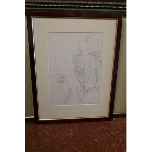 320 - Norman Neasom RBSA - 7 Various original drawings all framed