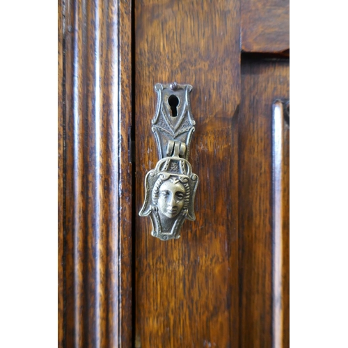 331 - Carved oak wardrobe - Approx size W: 90cm D: 40cm H: 190cm