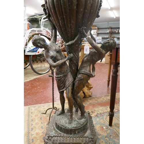 338 - Fine large antique bronze floor standing figure urn - Approx height: 118cm