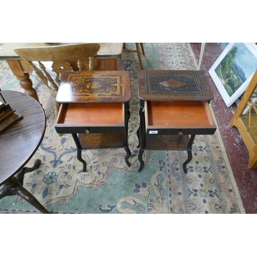 342 - Near pair of early inlaid side tables