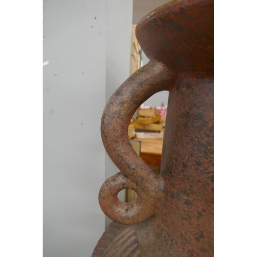 356 - Glazed floor vase and urn A/F - Approx height of tallest: 67cm