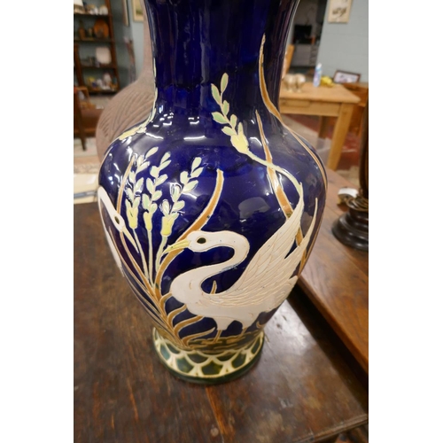 356 - Glazed floor vase and urn A/F - Approx height of tallest: 67cm