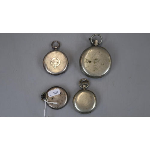 74 - 2 silver pocket watches together with 2 others