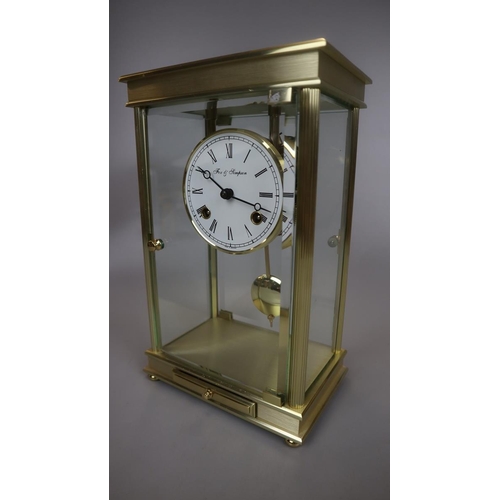 98 - Fox & Simpson mantel clock - movement marked Franzs Hermle - Approx height: 28cm