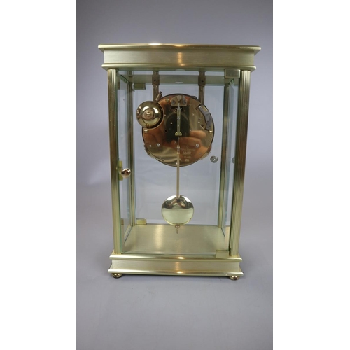 98 - Fox & Simpson mantel clock - movement marked Franzs Hermle - Approx height: 28cm