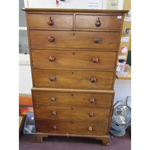 323 - Georgian mahogany chest on chest - Approx size W: 106cm D: 52cm H: 174cm