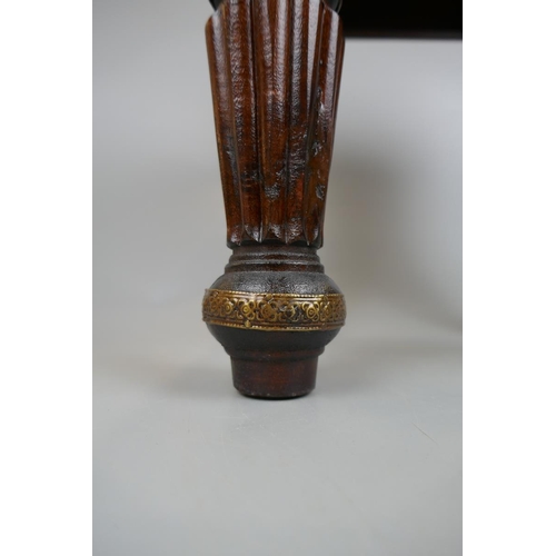 364 - Pair of Eastern side tables inlaid with brass