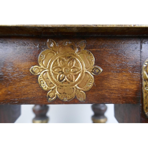 364 - Pair of Eastern side tables inlaid with brass