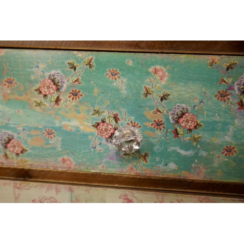 374 - Vintage floral chest of drawers