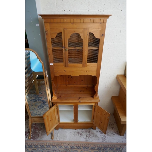 385 - Pine pantry cupboard - Approx size W: 80cm D: 43cm H: 198cm