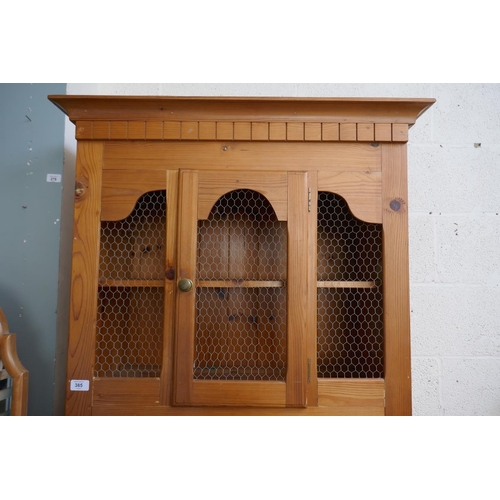 385 - Pine pantry cupboard - Approx size W: 80cm D: 43cm H: 198cm