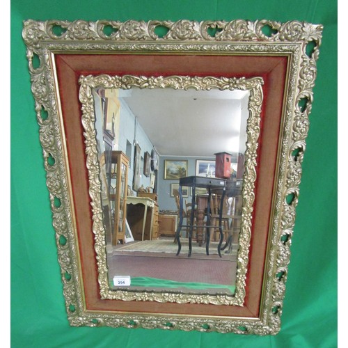 294 - Antique gilt framed bevelled glass mirror