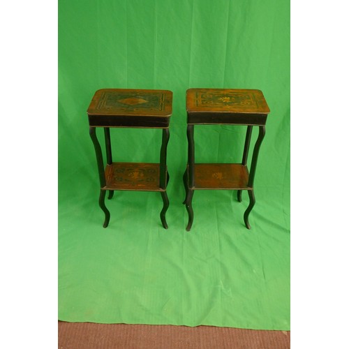 342 - Near pair of early inlaid side tables