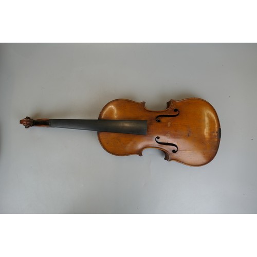 402 - Collection of violins A/F along with sheet music