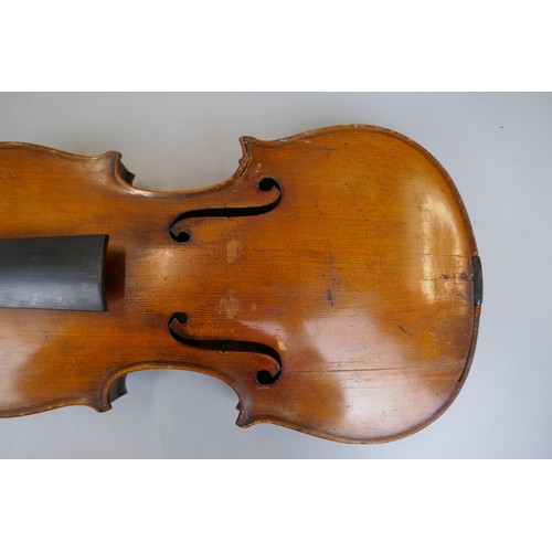 402 - Collection of violins A/F along with sheet music