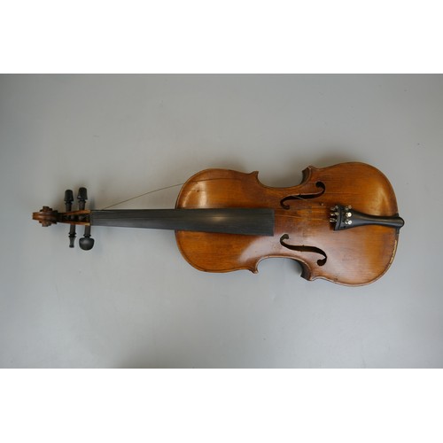 402 - Collection of violins A/F along with sheet music