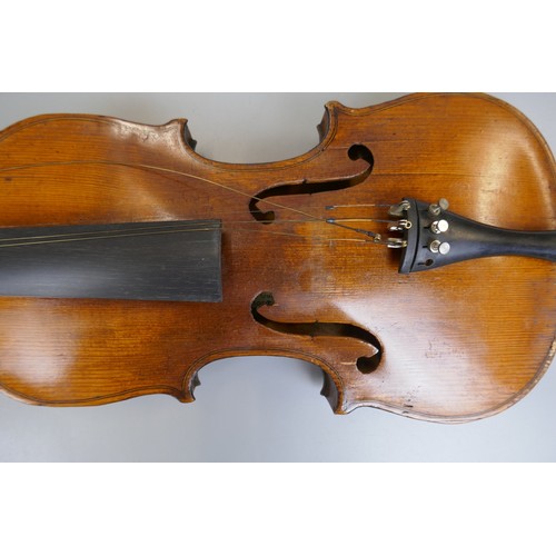 402 - Collection of violins A/F along with sheet music