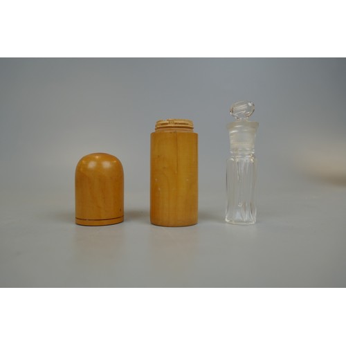 99 - Scent Bottles to include Chinese and Scent Bottle lids of Sterling Silver with Enamel