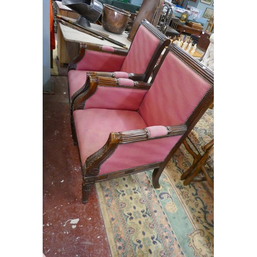 428 - Pair of William IV style armchairs