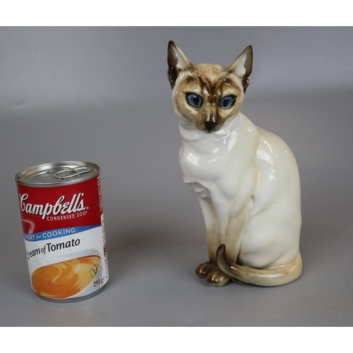 159 - Hutschenreuther Germany porcelain model of a Siamese cat - Approx height: 19.5cm