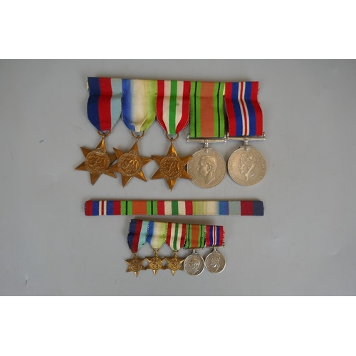 203 - 5 WWII medals together with minature bar