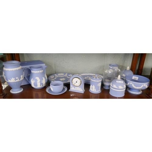 217 - Collection of Wedgwood blue Jasper Ware