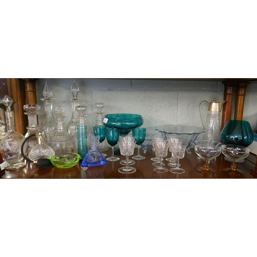 218 - Collection of glass to include decanters