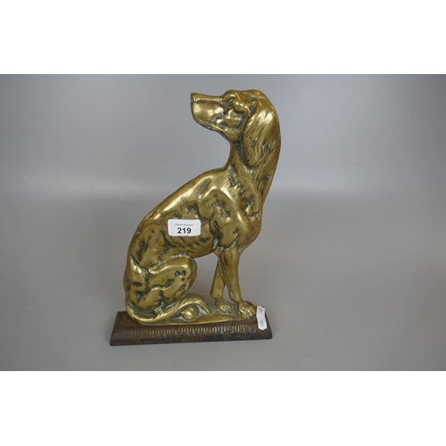 219 - Victorian large brass dog doorstop