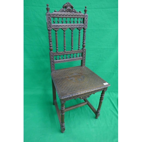 250 - Old carved oak chair