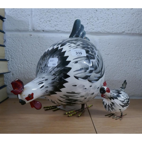 339 - 2 unusual chicken figures