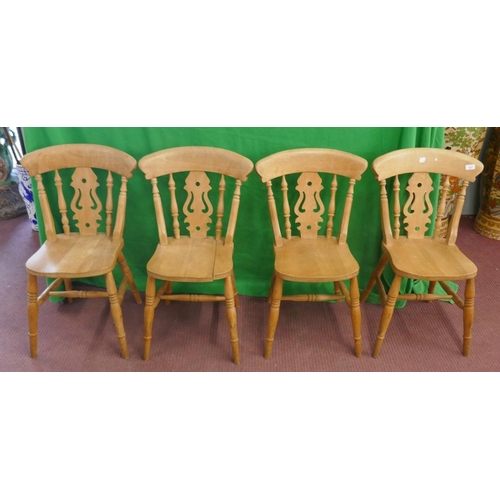 421 - Set of 4 beech dining chairs