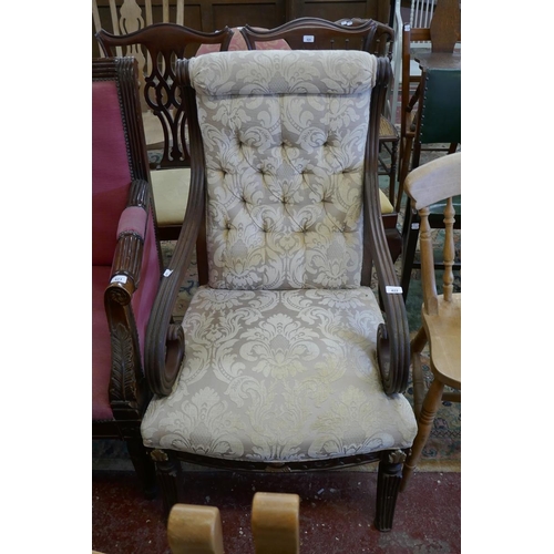 422 - Unusual scroll armed armchair