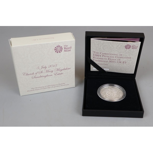 67 - The Christening of HRH Princess Charlotte UK £5 silver proof coin