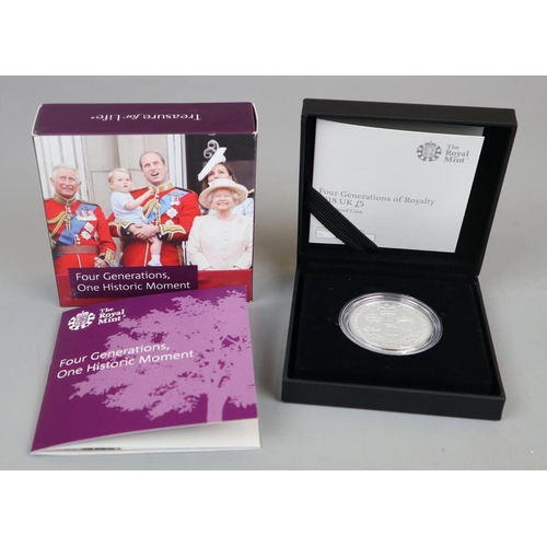 72 - 4 Generations of Royalty (2018) UK £5 silver proof coin