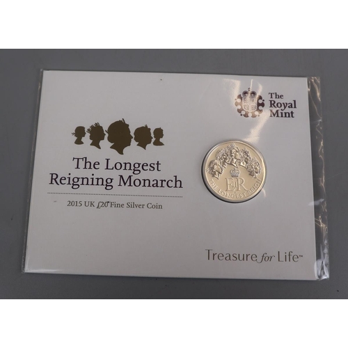 76 - The Longest Reigning Monarch (2015) UK £20 silver proof coin