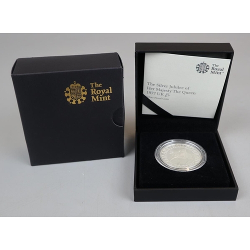 78 - The Silver Jubilee of Her Majesty The Queen (1977) UK £5 silver proof coin