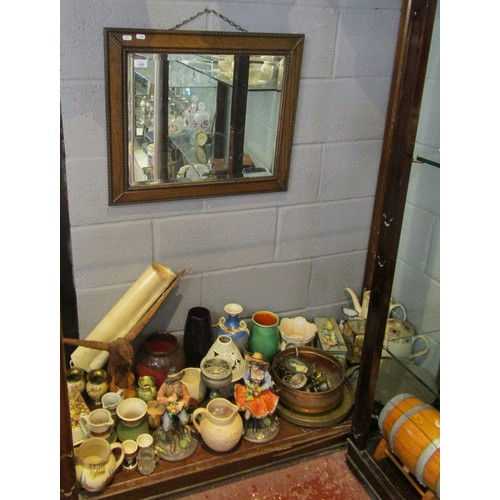 150 - Collectables to include wooden eagle and vintage mirror