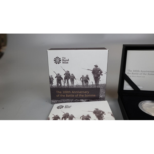 100 - 100th anniversary Battle of The Somme (2016) UK £5 silver proof coin