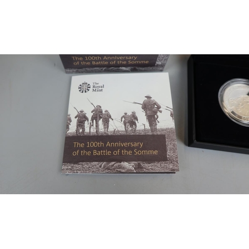 100 - 100th anniversary Battle of The Somme (2016) UK £5 silver proof coin