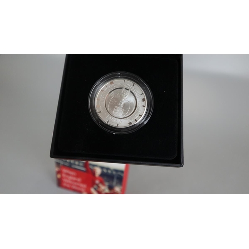 107 - 50th anniversary 1966 Fifa World Cup (2016) Alderley £5 silver proof coin with ephemera