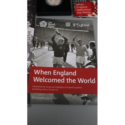 107 - 50th anniversary 1966 Fifa World Cup (2016) Alderley £5 silver proof coin with ephemera