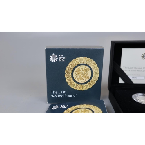 118 - The Last 'Round Pound' (2016) £1 silver proof coin together with Nations of The Crown (2017) £1 silv... 