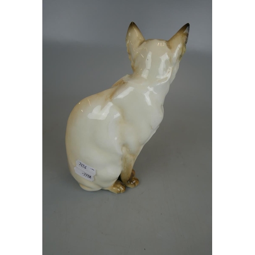 159 - Hutschenreuther Germany porcelain model of a Siamese cat - Approx height: 19.5cm