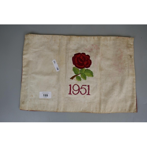 199 - 2 antique Rugby caps & England & Wales corner flag 1951