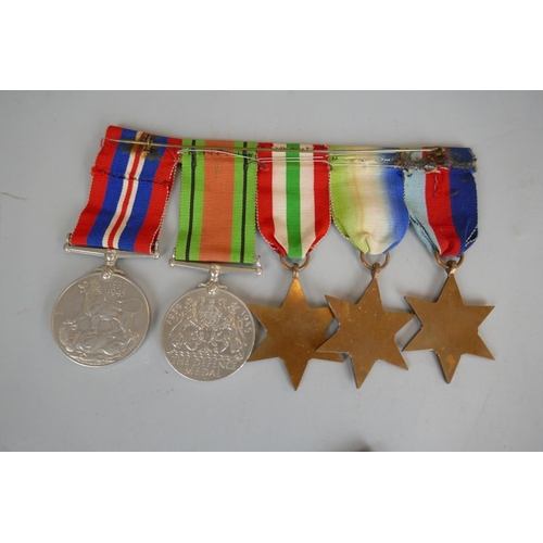 203 - 5 WWII medals together with minature bar