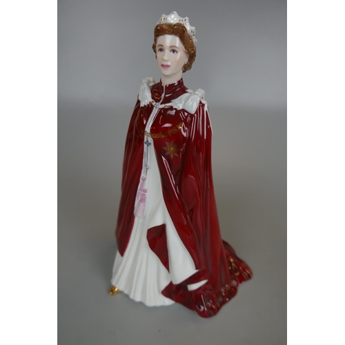 209 - 3 figurines to include a Royal Worcester Queen Elizabeth II and Lladro Nao