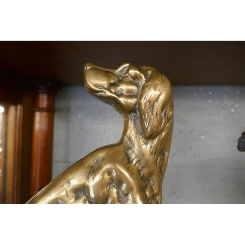 219 - Victorian large brass dog doorstop