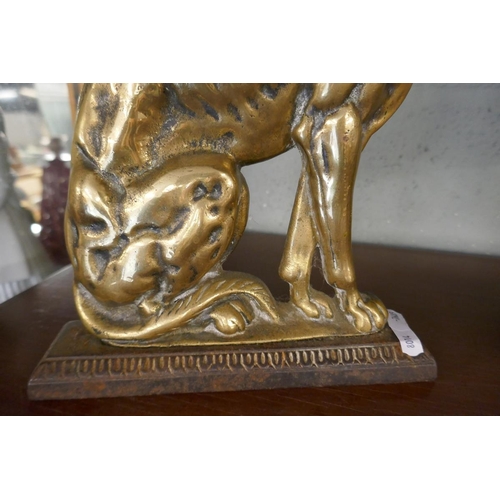 219 - Victorian large brass dog doorstop