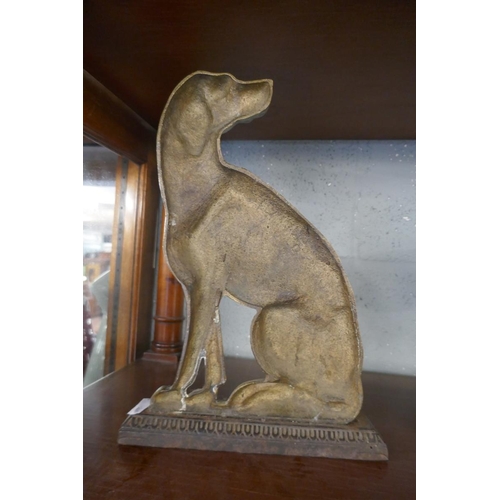 219 - Victorian large brass dog doorstop