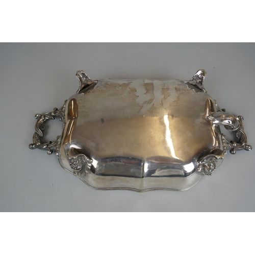 225 - Antique silver plated meat dish